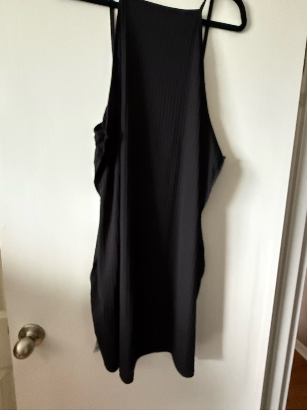 PrettyLittleThing Black Ribbed Sleeveless Mini Dress